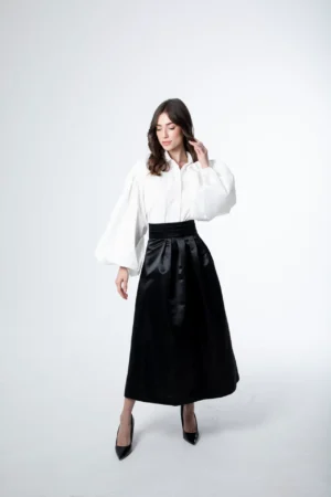 Black Satin Skirt