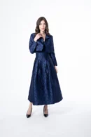 Blue Jacquard Jacket & Skirt