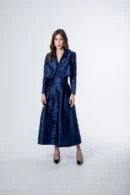 Blue Jacquard Jacket & Skirt