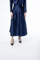 Blue Jacquard Jacket & Skirt